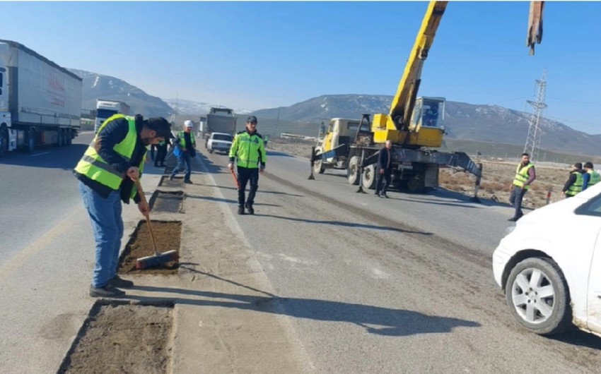 Yol polisindən xəbərdarlıq: bu yolda təmir gedir