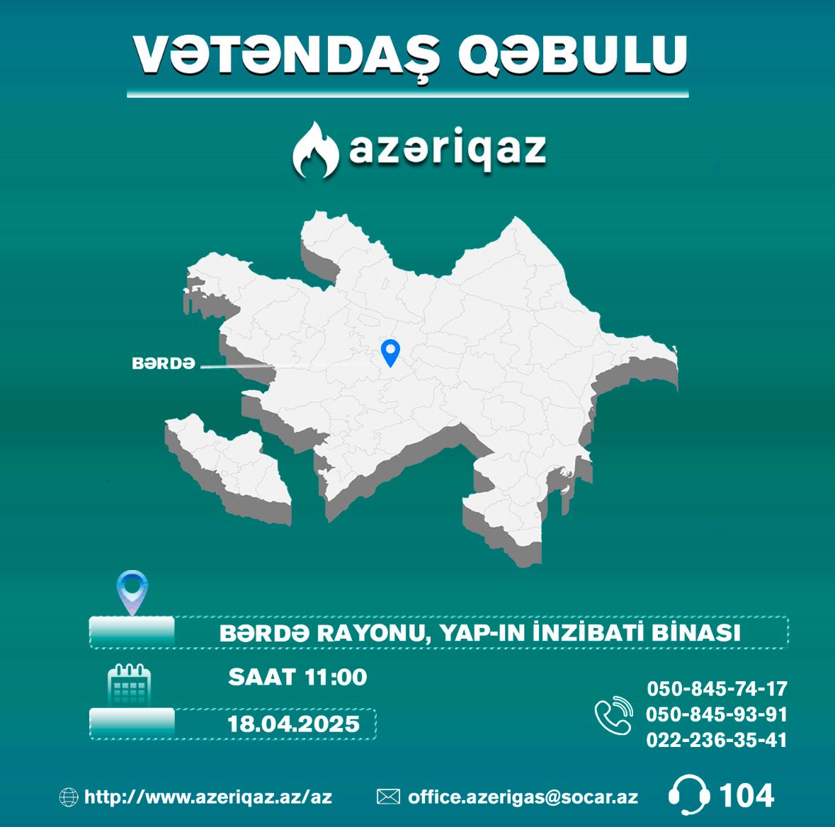 "Azəriqaz" rəhbərliyinin növbəti vətəndaş qəbulu keçiriləcək 1 WhatsApp Image 2025 04 16 at 08.47.12