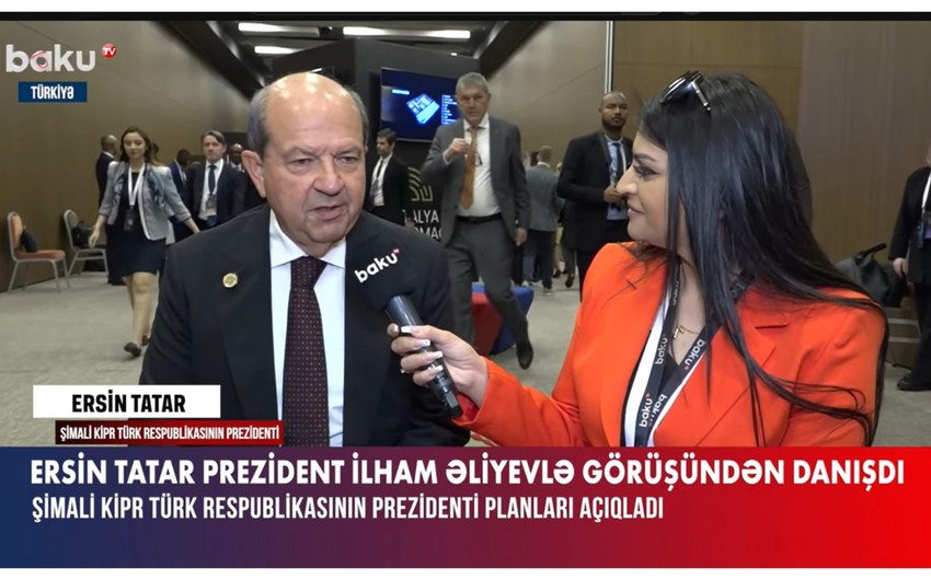 Ersin Tatar İlham Əliyevlə görüşündən danışdı - VİDEO 1 Ersin Tatar İlham Əliyevlə görüşündən danışdı - VİDEO