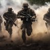 front view soldiers fighting war