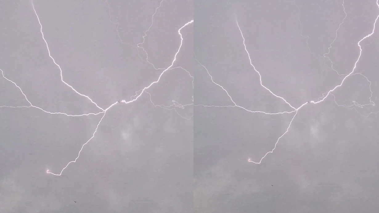 Səmada qorxulu anlar: Türkiyədə təyyarəni ildırım vurdu - VİDEO