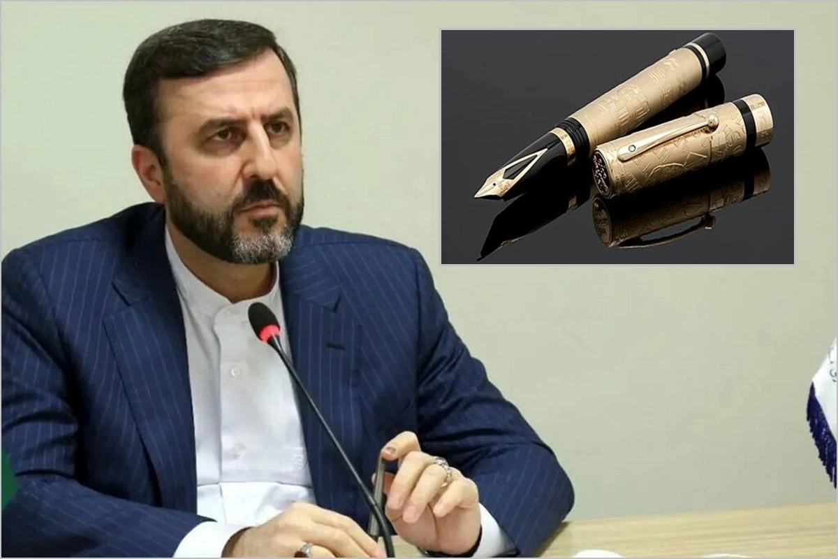İran rəsmisi Omandakı danışıqlarda qızıl qələm oğurladı - VİDEO 1 tehran qelem