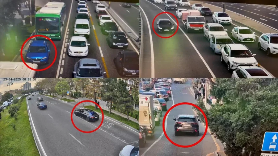 Avtobus zolağına daxil olan sürücülərə xəbərdarlıq - VİDEO