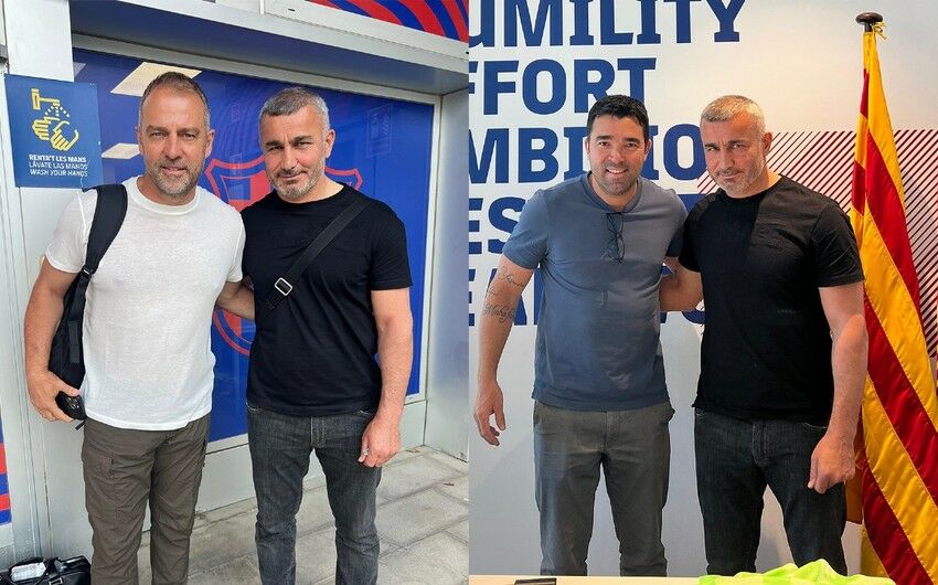 Qurban Qurbanov “Barselona”nın düşərgəsində: Hans Fliklə görüşdü - FOTO