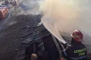 Nərimanovda obyektdə güclü yanğın - VİDEO