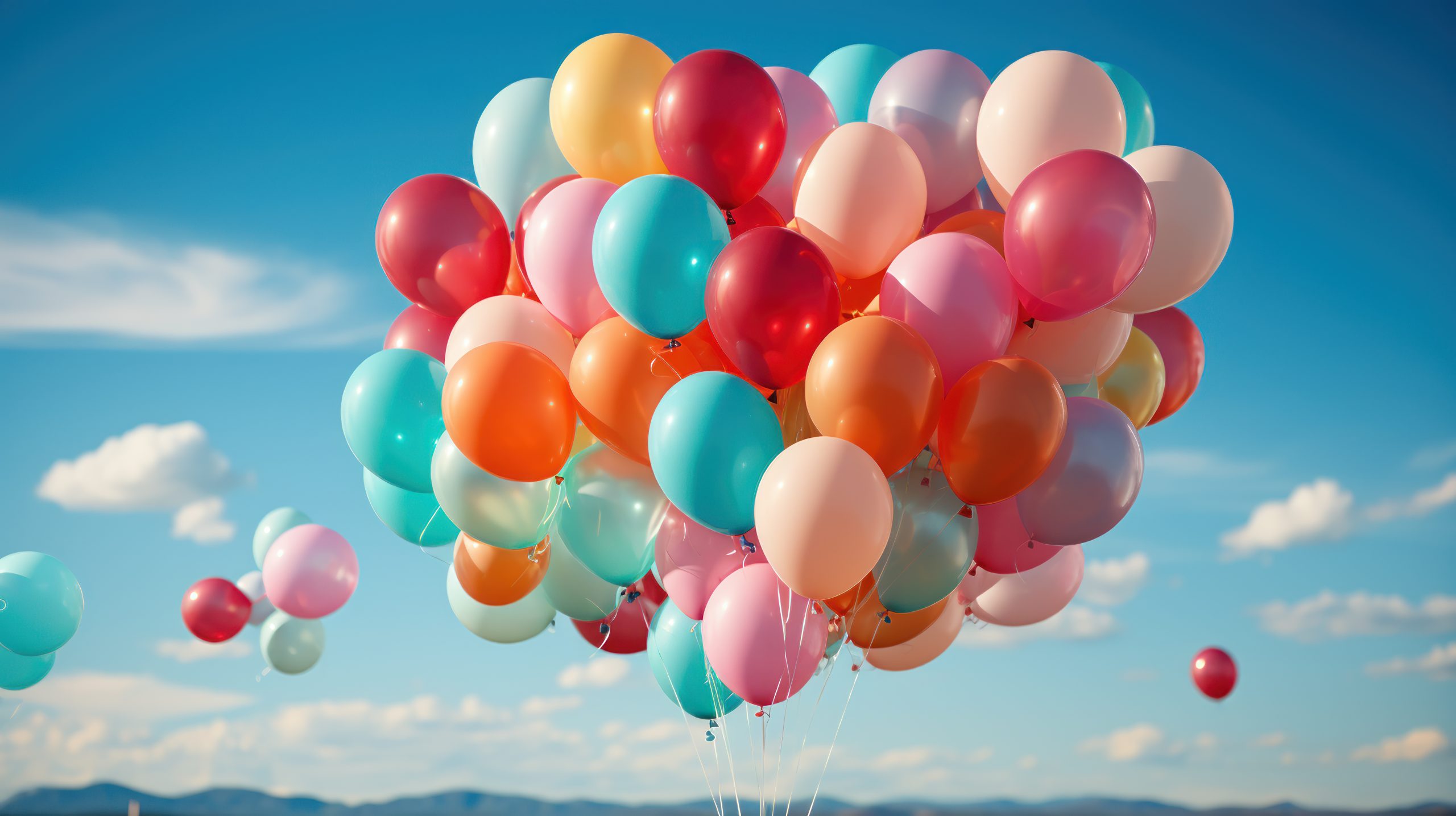 colorful balloons set against clear blue sky backdrop scaled