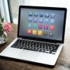 laptop wooden table