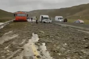 Sel Bakı-Şamaxı yolunu bu hala saldı - VİDEO