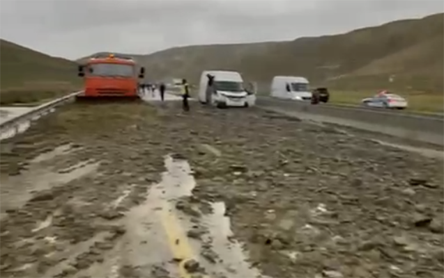 Sel Bakı-Şamaxı yolunu bu hala saldı - VİDEO