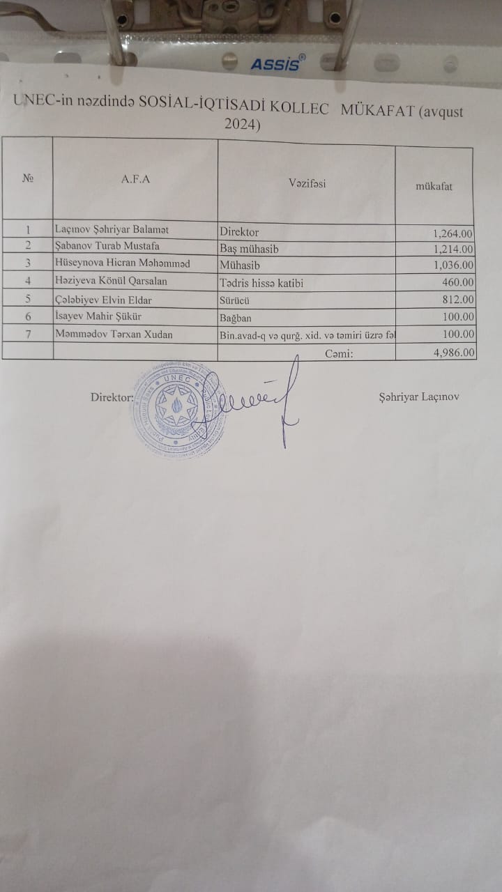 Kollec direktoru haqda inanılmaz iddia: küllü miqdarda mənimsəmə - FOTO