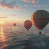 hot air balloon realistic dreamscape