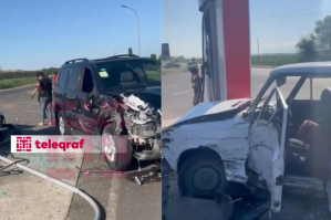 Füzulidə yanacaqdoldurma məntəqəsində avtomobillər toqquşdu