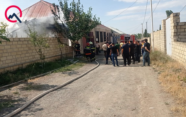 Gəncədə evdə yanğın: yaralanan var - FOTO / YENİLƏNİB 1 111