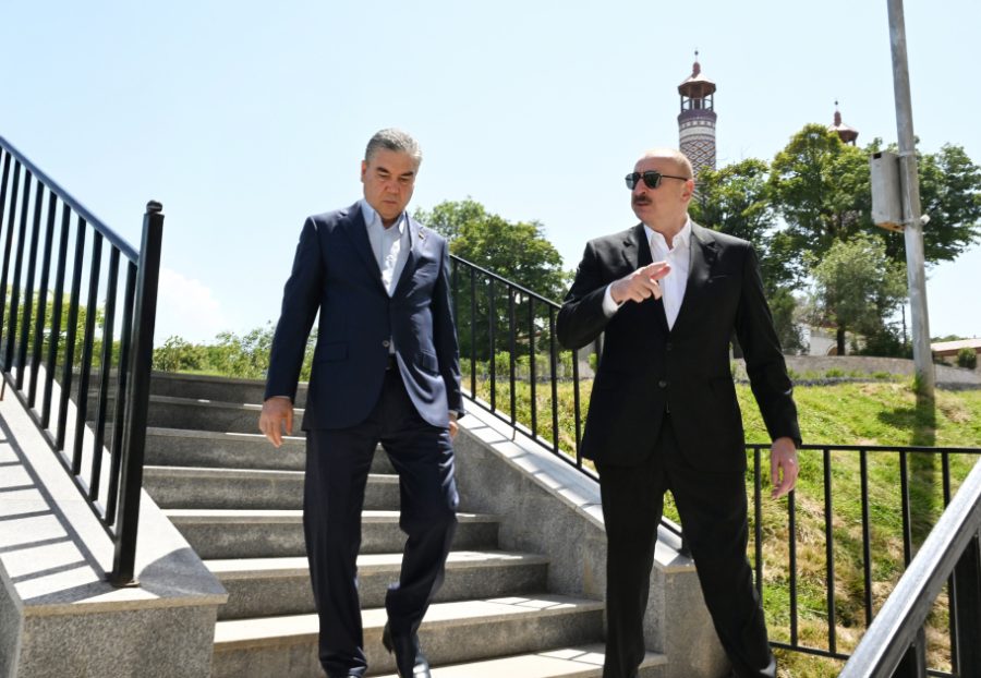 Əliyev və Berdiməhəmmədov Şuşada birgə nahar etdilər - FOTOLAR