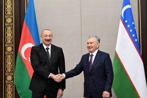 İlham Əliyev Mirziyoyevlə görüşündən paylaşım etdi - VİDEO