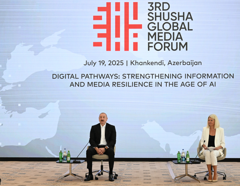 Prezidentin III Şuşa Qlobal Media Forumunun iştirakçıları ilə görüşü keçirildi - VİDEO 1 forum 99