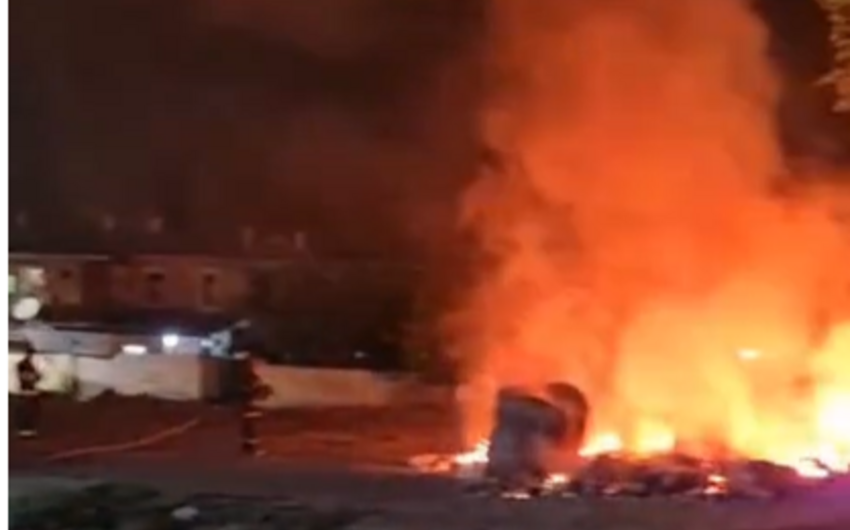 Gəncədə yataqxana ərazisində yanğın - VİDEO