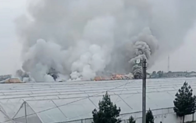 Binədə istixana yanır