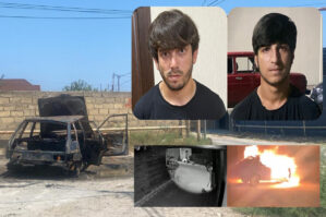 Sabunçuda avtomobili qəsdən yandıran şəxslər saxlanıldı - VİDEO