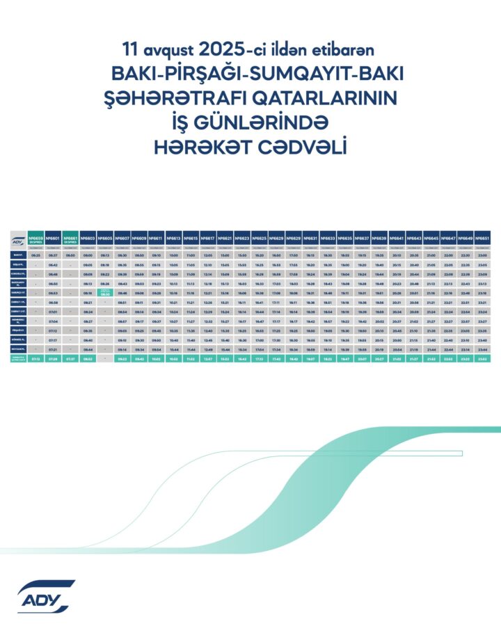 Abşeron dairəvi marşrutu üzrə qatarların qrafikində dəyişiklik - FOTO