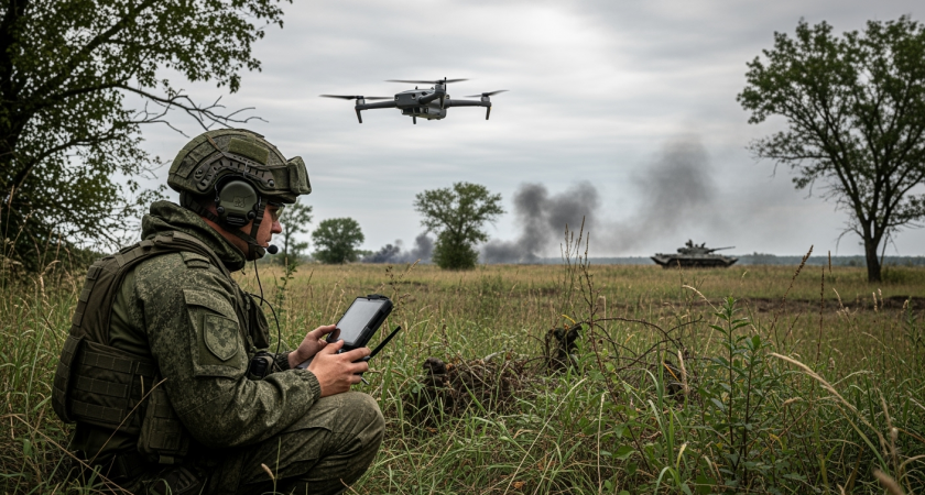 Rusiya dronla Ukrayna tankını belə vurdu - VİDEO
