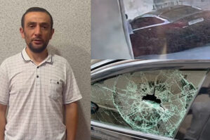 Bakıda maşının şüşəsini sındıran şəxs saxlanıldı - VİDEO