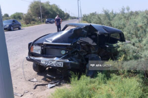 Sabirabadda ağır qəza: baba və nəvəsi öldü - FOTOLAR