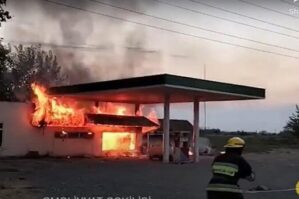 Ağcabədidə qazdoldurma məntəqəsi alışdı: yaralılar var - VİDEO