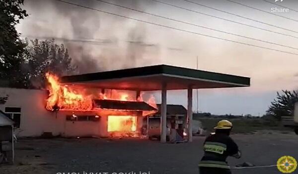 Ağcabədidə qazdoldurma məntəqəsi alışdı: yaralılar var - VİDEO