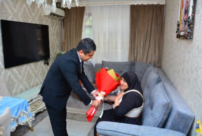 Ürək əməliyyatı keçirən şəhid anası ziyarət olundu - FOTO