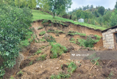 Astarada torpaq sürüşməsi oldu - FOTOLAR