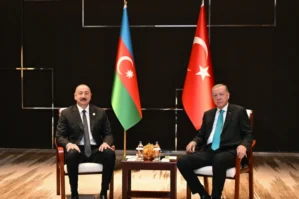 Tiencində İlham Əliyev Ərdoğanla görüşdü - FOTOLAR