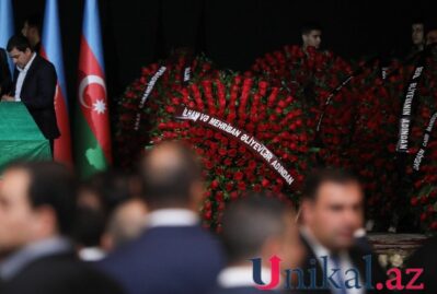 Prezident və xanımı Cabir İmanovun vida mərasiminə əklil göndərdi