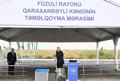 Prezident Füzulidə bu kəndin təməlini qoydu - FOTOLAR