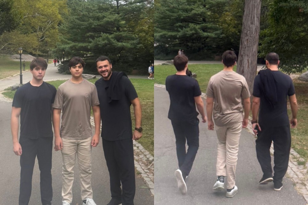 Emin oğulları və anası ilə Amerikada - FOTOLAR