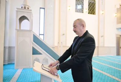 Hadrutda inşa edilmiş məscidin açılışı - VİDEO