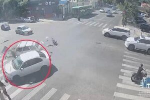 Bakıda baş verən qəzanın anbaan videosu