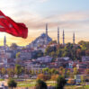 suleymaniye mosque turkish flag istanbul turkey 1