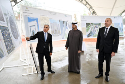 Liderlər Yeni Şuşa məscidində... - FOTO