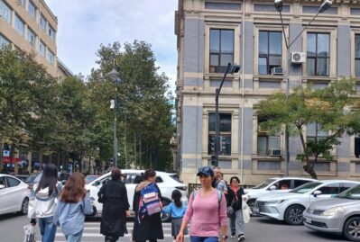 Bakının mərkəzində işıqfor işləmir - Fotolar