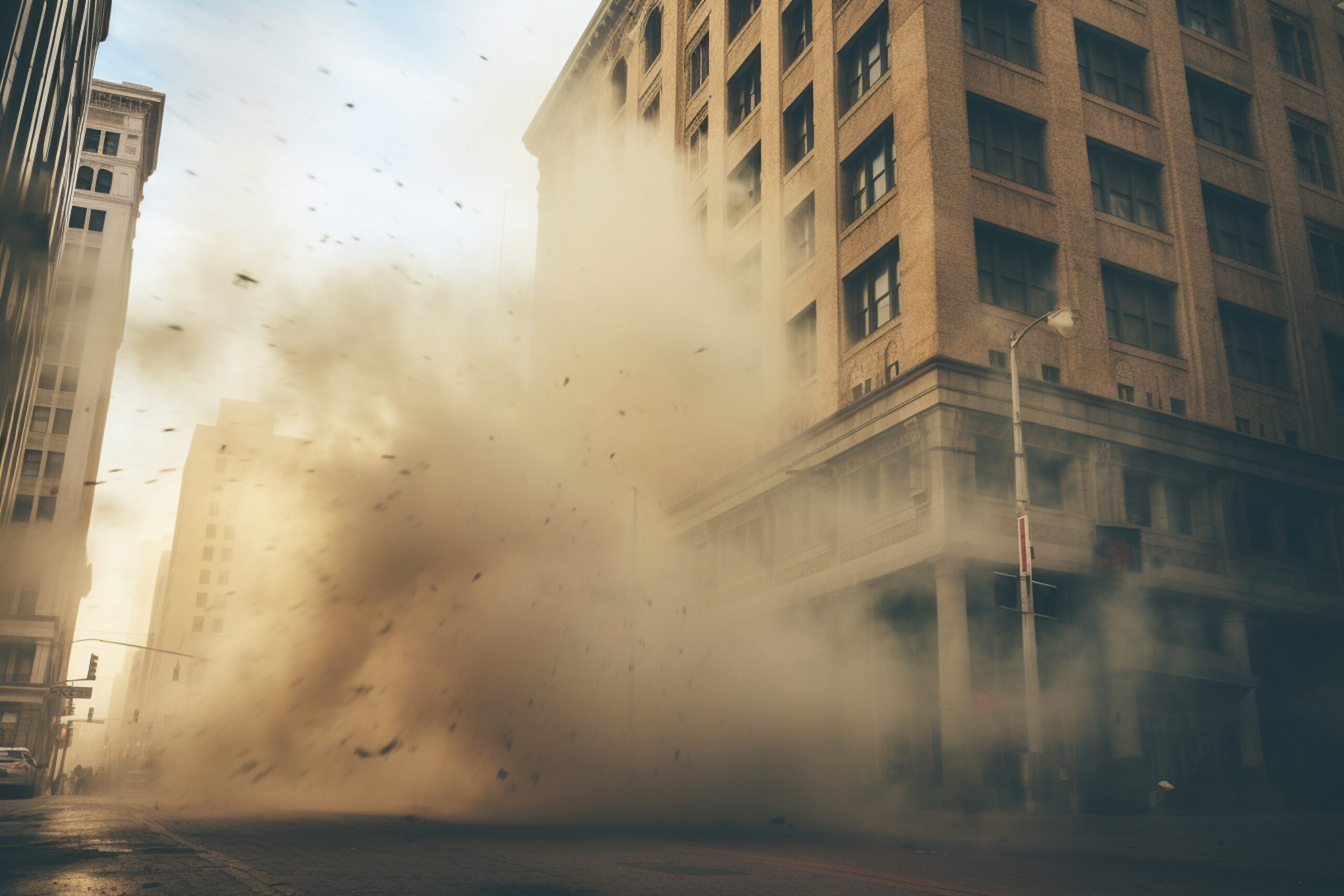 wind stirring up dust debris urban environment scaled