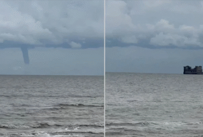 Xəzərdə ilginc görüntü: əhali təşvişə düşdü - VİDEO