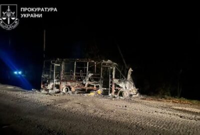 Ukraynada avtobus vuruldu: ölən və yaralananlar var