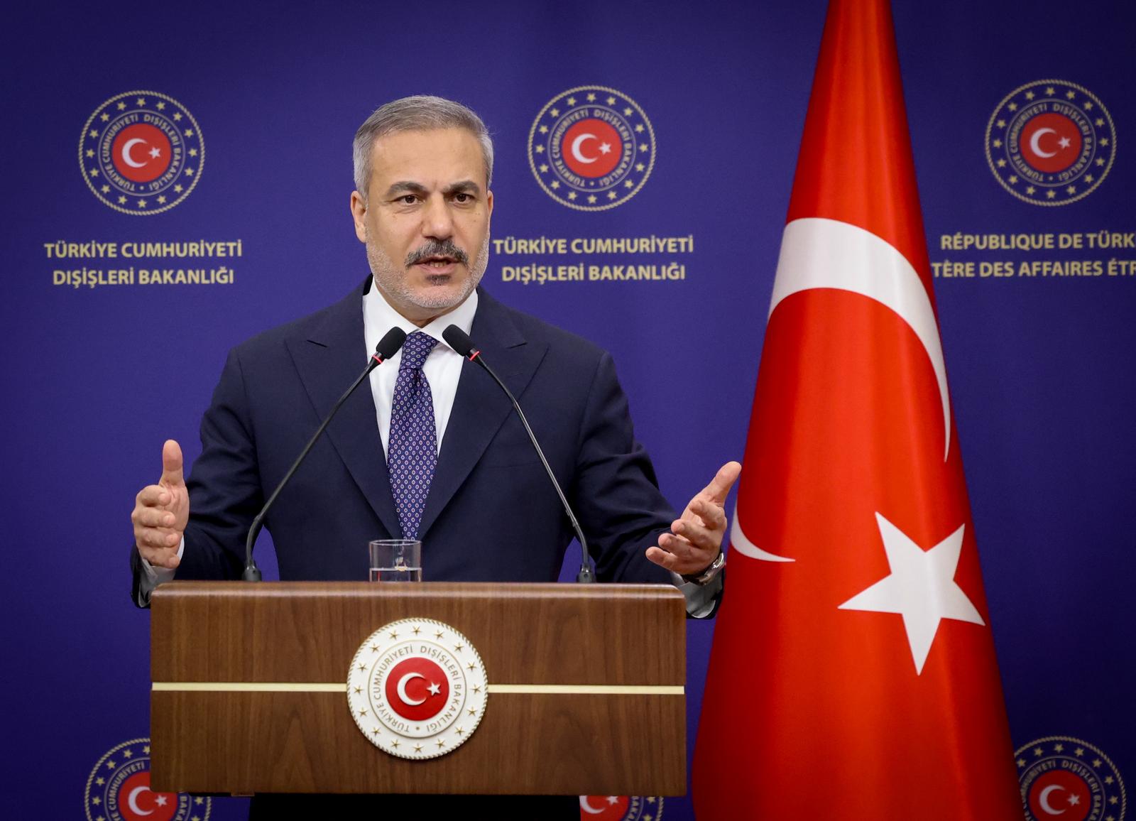 AA 20251008 39350947 39350945 DISISLERI BAKANI FIDAN SURIYE DISISLERI BAKANI SHAIBANI ILE ORTAK BASIN TOPLANTISI DUZENLEDI