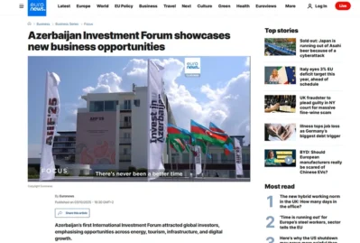 “Euronews” Azərbaycanda ilk dəfə keçirilən forumdan reportaj hazırladı