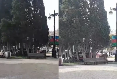 Bakıda avtobus bulvara belə girdi - Anbaan VİDEO