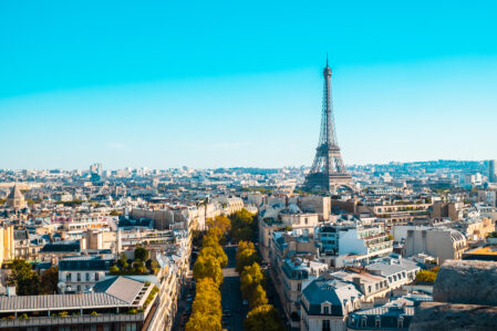cityscape paris sunlight blue sky fra
