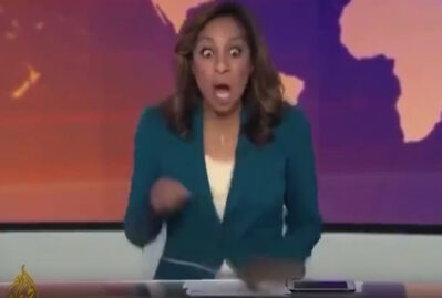 Canlı yayımda gözlənilməz an: aparıcının qarşısına tavandan görün nə düşdü – VİDEO