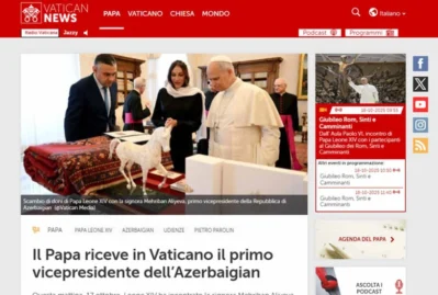 Vatikan və İtaliya mətbuatı Mehriban Əliyevanın Papa ilə görüşündən yazdı