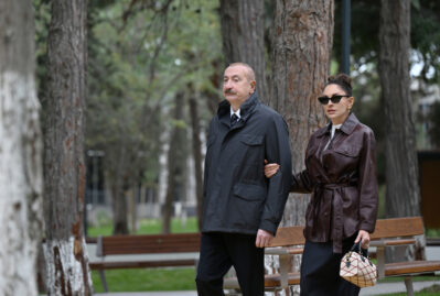 Prezident və xanımı Bakıda yeni parkın açılışında iştirak etdi - FOTO